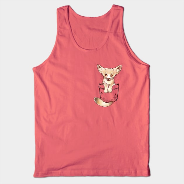 Pocket Cute Fennec Fox Tank Top by TechraPockets